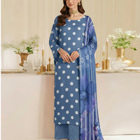 Sassi Vol 3103 Unstitched Lawn Suit 3 Piece with Floral Voil Dupatta — 1