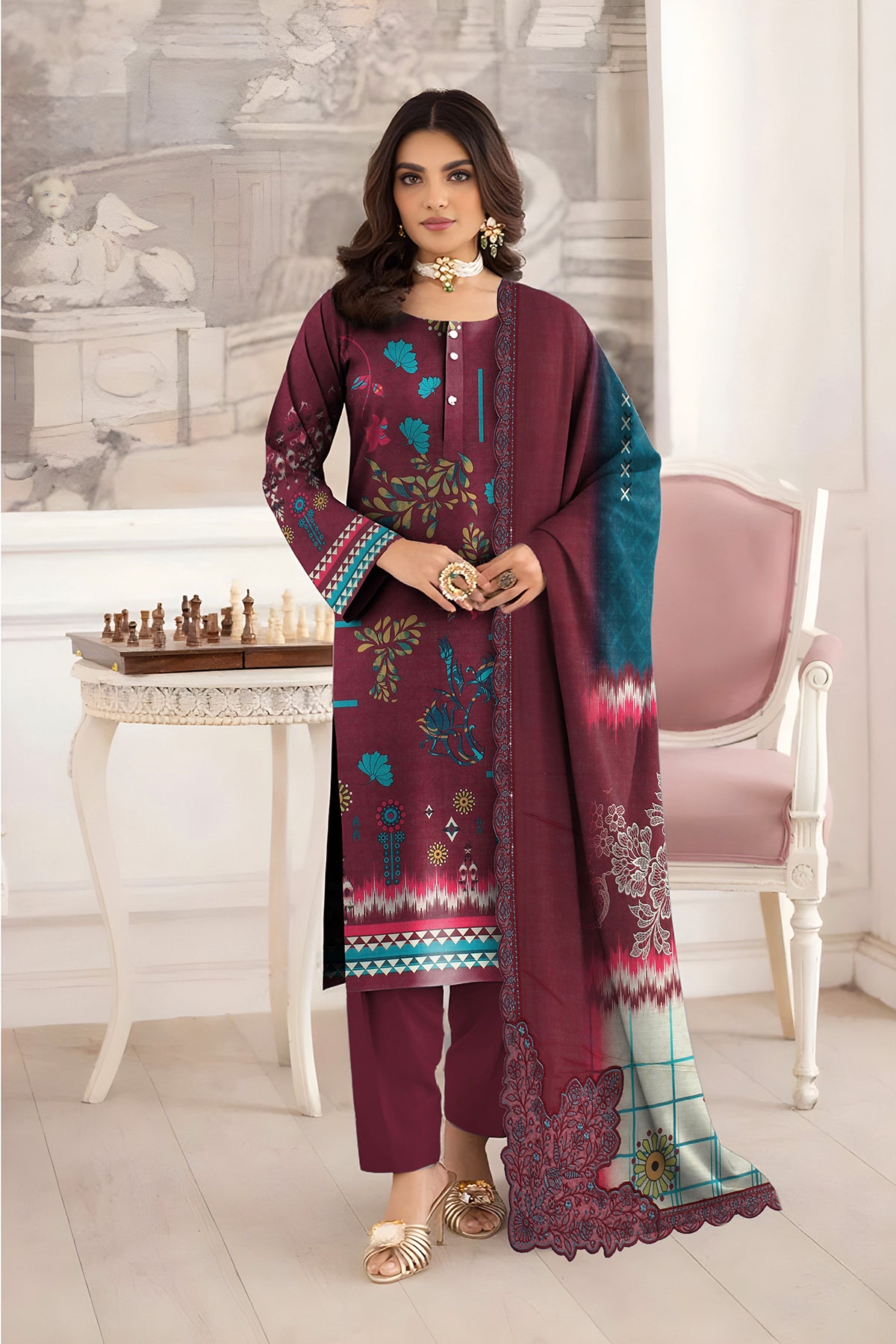 SASSI KHADDER EMB Shirt & Dupatta Vol-2450
