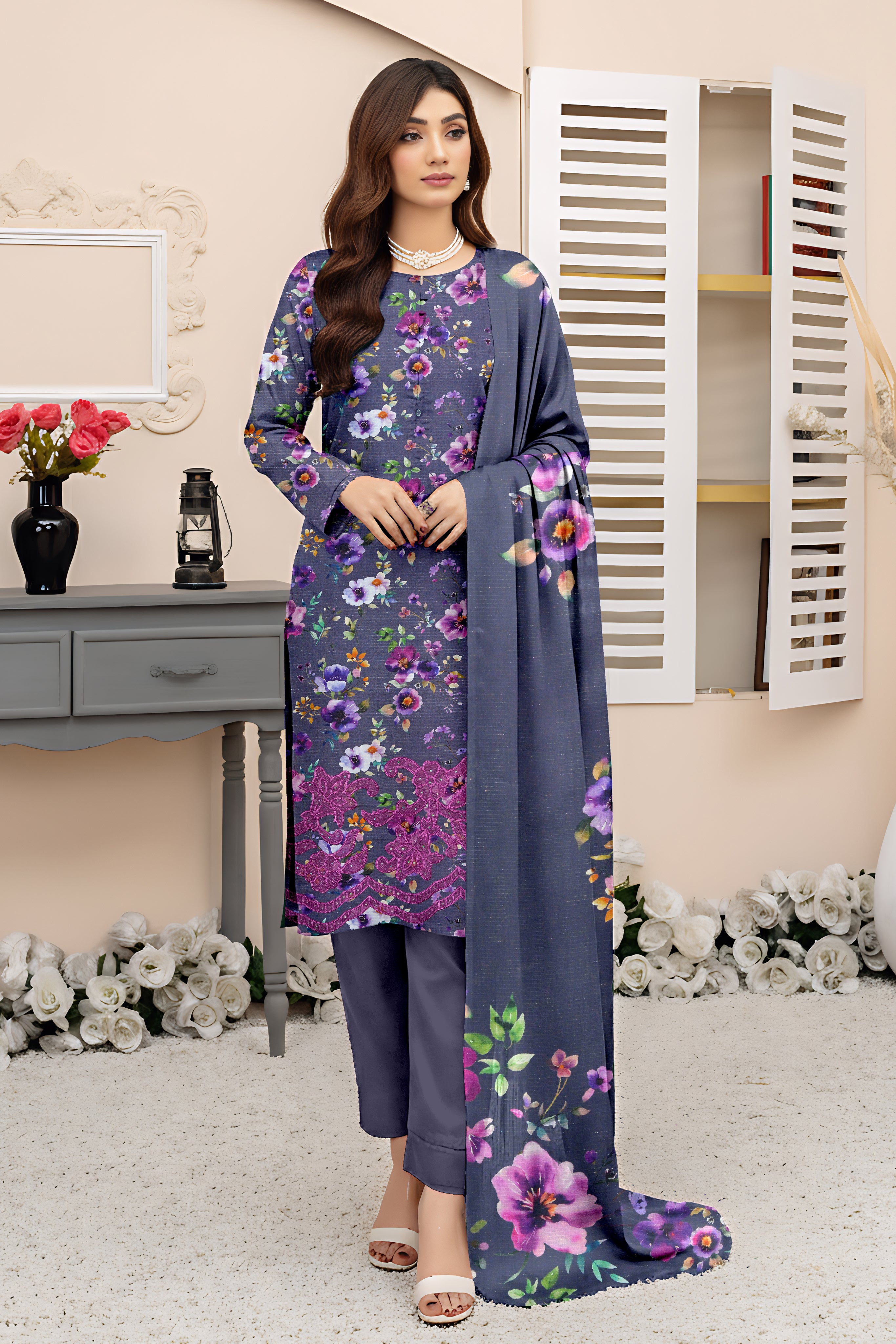 SASSI VISCOSE EMB Shirt & Dupatta Vol-2489