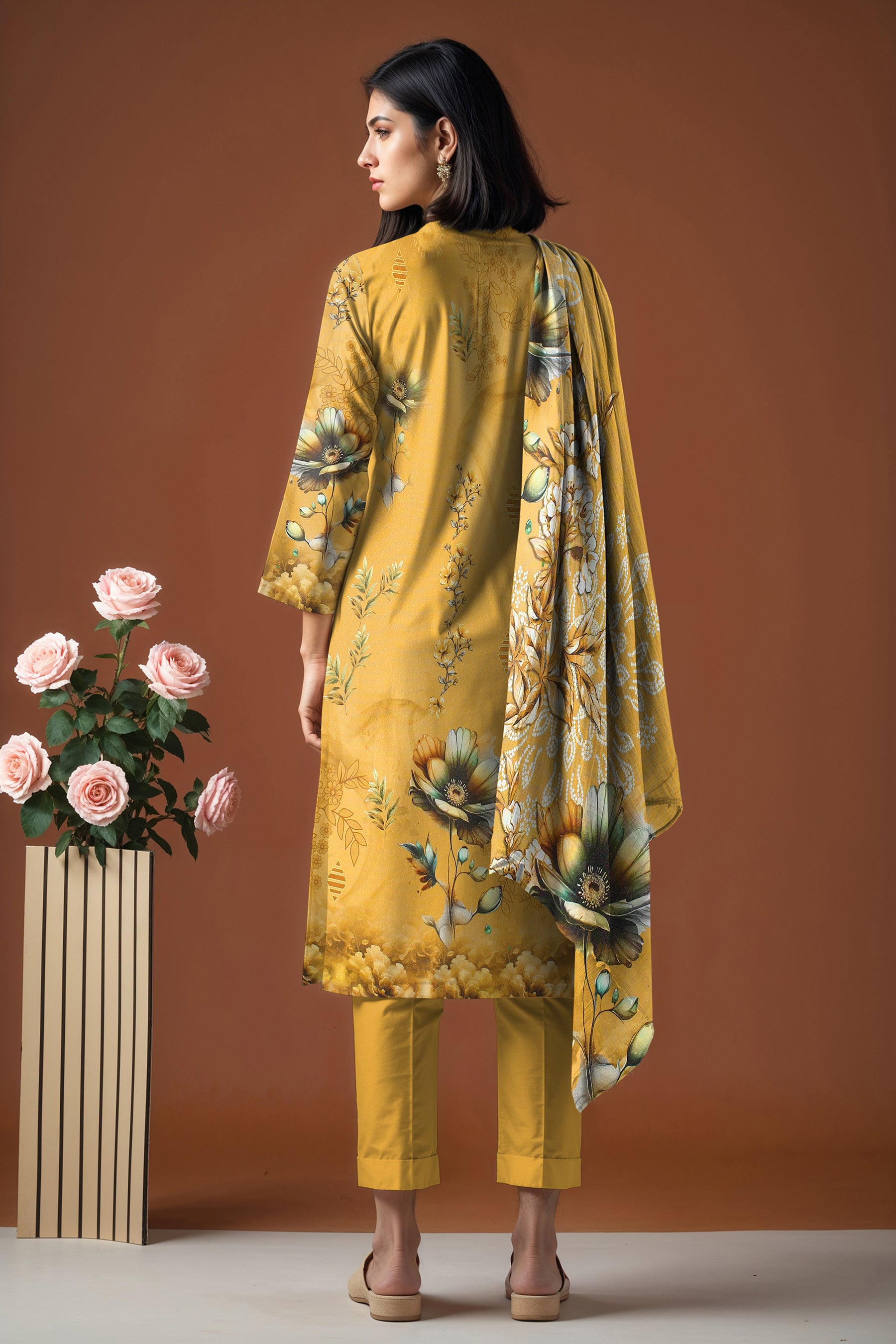 SASSI WOOL Print Shirt & Dupatta Vol-2499