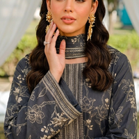 SASSI Black Special Printed Lawn 3 Piece Unstitched Suit – Vol 3116 — 2
